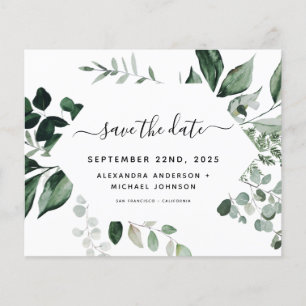 Flyer Orçamento Botânico Folhagem Verde Casamento