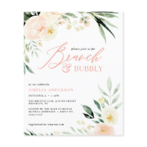 orçamento Brunch & bolhas verde pêssego aquarela 