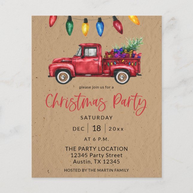 Flyer Orçamento Caminhão de Natal e Luzes Falso Kraft Fe (Frente)