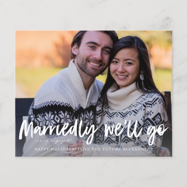 Flyer Orçamento Casados Vamos Anúncio de Foto de Noivado (Frente)