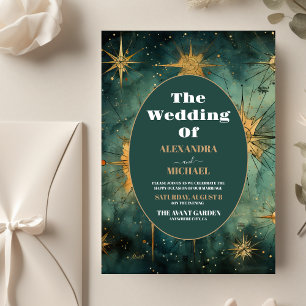 Flyer Orçamento Casamento Celestial com Aquarela Vintage
