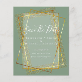 Flyer ORÇAMENTO CASAMENTO ECONOMIZE DATAS Dourado Brilh