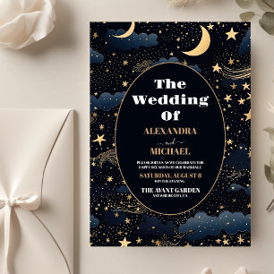 Flyer Orçamento Casamento Estrelas Azul Meia-Noite Celes
