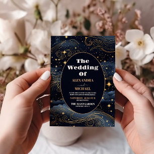 Flyer Orçamento Casamento Estrelas Azul Meia-Noite Celes