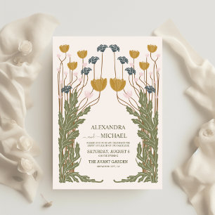 Flyer Orçamento Casamento Floral Art Nouveau Vintage