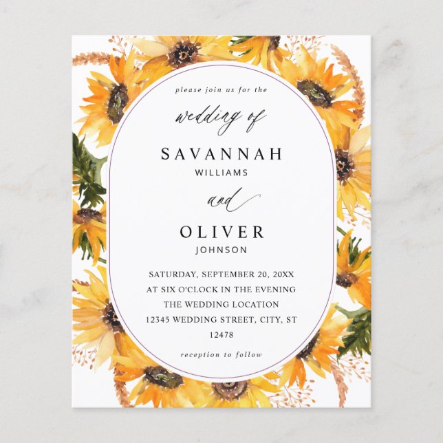 Flyer Orçamento Casamento Floral Girassol Outono (Frente)