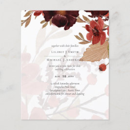 Flyer Orçamento Casamento Floral Outono Laranja Borgonha