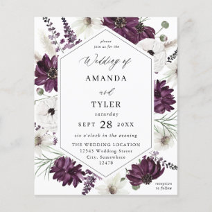 Flyer Orçamento Casamento Floral Roxo e Branco