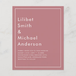 Flyer ORÇAMENTO Casamento MONOCROMÁTICO Rosa Empoeirado