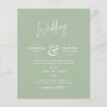 ORÇAMENTO Casamento Sage Verde Maçã Monocromático 