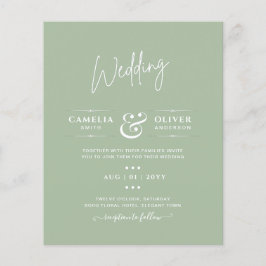 Flyer ORÇAMENTO Casamento Sage Verde Maçã Monocromático