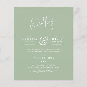 Flyer ORÇAMENTO Casamento Sage Verde Maçã Monocromático