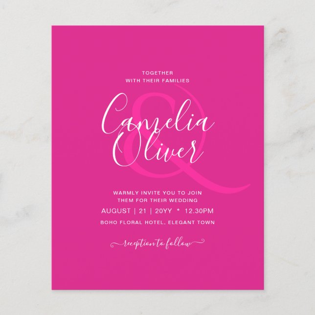Flyer ORÇAMENTO CEREJA ROSA Casamento Moderno Core (Frente)