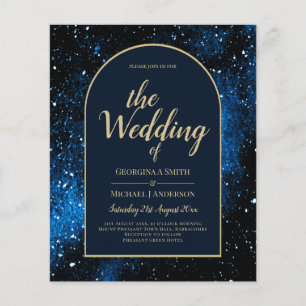 Flyer ORÇAMENTO Convite de Casamento Azul Noite Estrelad