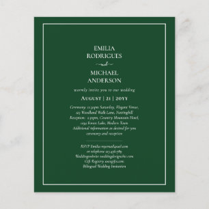 Flyer ORÇAMENTO Convite de Casamento Bilíngue Texto em A