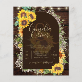 Flyer ORÇAMENTO Convite de Casamento com Renda e Girassó