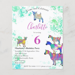 Flyer Orçamento da festa de 6º aniversário das cabras