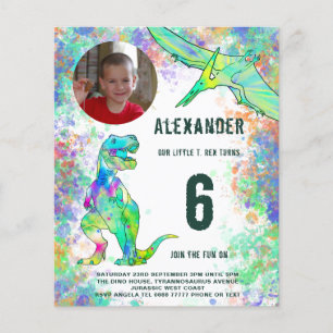 Flyer Orçamento da Festa de Aniversário de Dinossauro