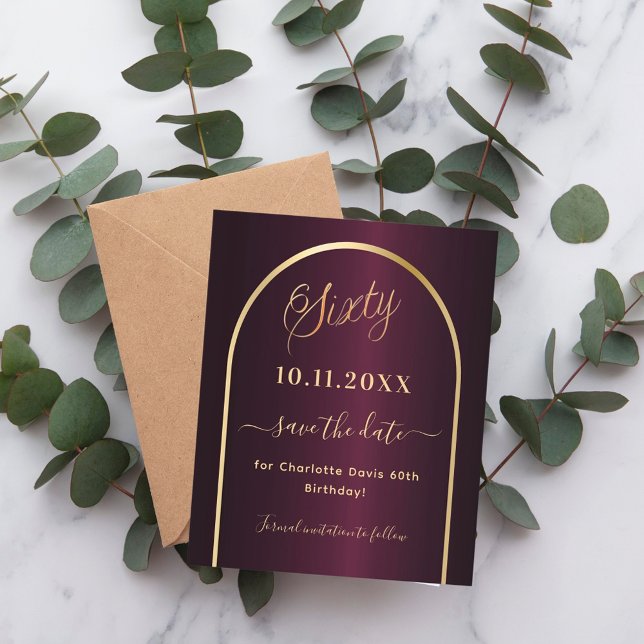 Flyer Orçamento de 60 anos para ouro de borgonha salvar  (Criador carregado)