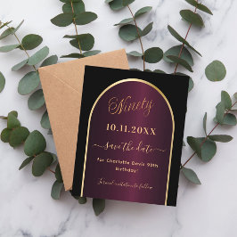 Flyer Orçamento de 90 de aniversário de burgundy negra s