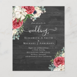 Flyer Orçamento de Casamento Floral Azul Branco Elegante