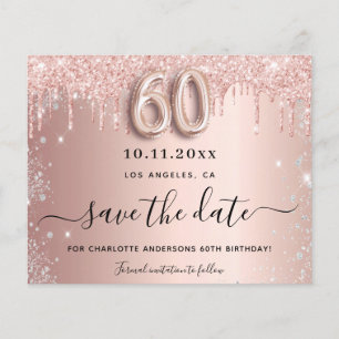 Flyer orçamento de cintilação do rosa de 60 anos salvar