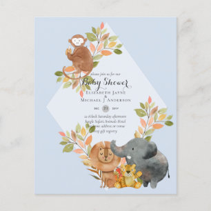 Flyer ORÇAMENTO DE CONVITES A Bebês - ANIMAIS DE JUNGL