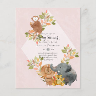 Flyer ORÇAMENTO DE CONVITES A Bebês - ANIMAIS DE JUNGLE