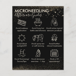 Flyer Orçamento de cuidados pós Gold Sparkle Microneedli