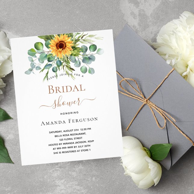 Flyer orçamento de eucalipto para flores do sol chá de p (Criador carregado)