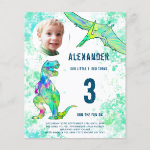 Flyer Orçamento de Festa de Aniversário de Dinossauro Qu