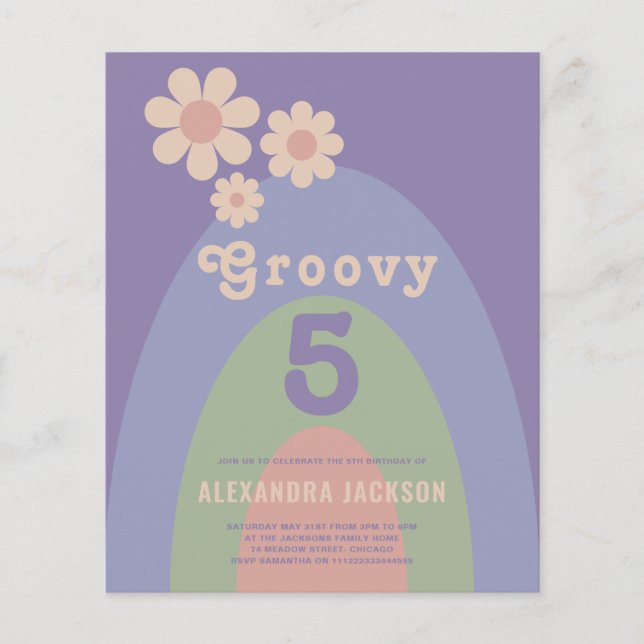 Flyer Orçamento de Festa de aniversario de meninas Retro (Frente)