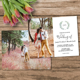 Flyer Orçamento de folhas de aquarela monograma foto Cas