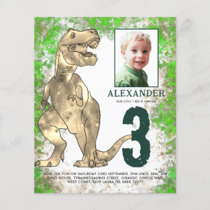 Flyer Orçamento de Fotos da Festa de 3 Anos da Dinosaur 