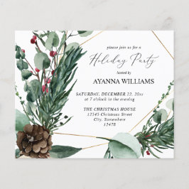 Flyer Orçamento de Natal com Frutas de Inverno & Pinheir