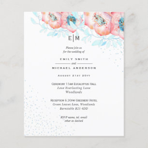 Flyer ORÇAMENTO DE Recepção de casamento de Rosa com 