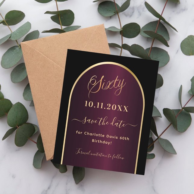 Flyer Orçamento do 60º aniversário do Burgundy Negro gua (Criador carregado)