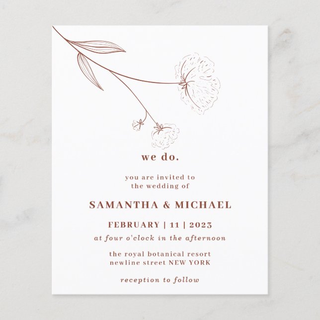 Flyer Orçamento do Terracotta de Algodão Botânico (Frente)