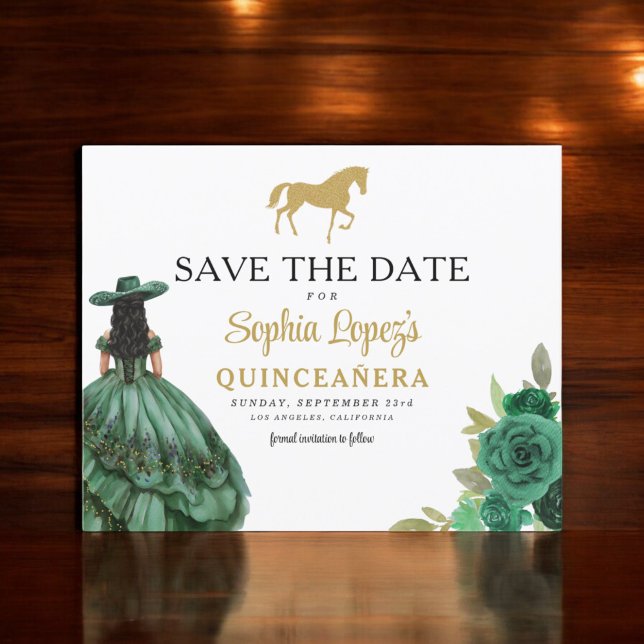 Flyer Orçamento Dourado Quinceanera Salve a Data (Criador carregado)
