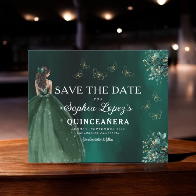 Flyer Orçamento Dourado Quinceanera Salve a Data (Criador carregado)