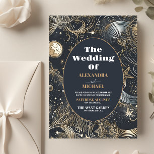 Flyer Orçamento Elegante Casamento Celestial Prata Doura