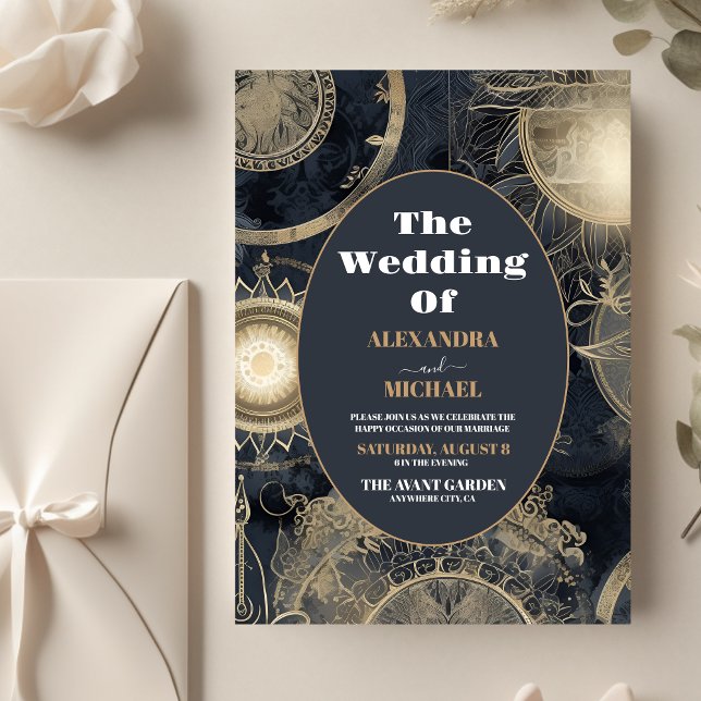 Flyer Orçamento Elegante Casamento Celestial Prata Doura (Criador carregado)