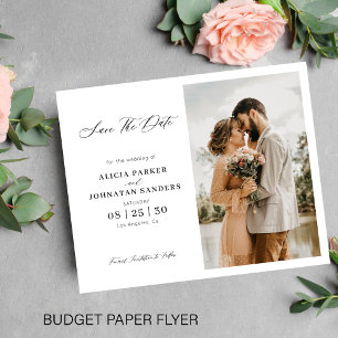 Flyer Orçamento elegante roteiro foto casamento salvar a