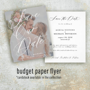 Flyer Orçamento elegante roteiro foto casamento salvar a