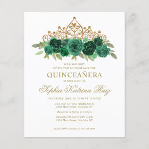 Flyer Orçamento Esmerald Verde Tiara Quinceañera