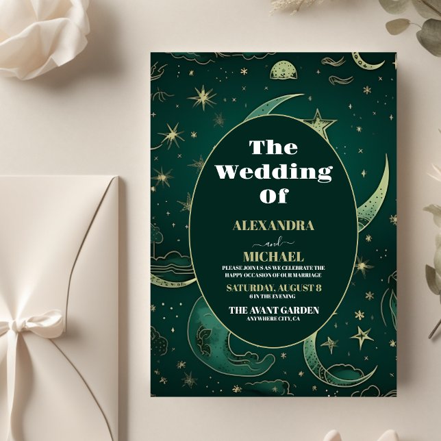 Flyer Orçamento Esmeralda Verde Dourado Casamento Celest (Criador carregado)