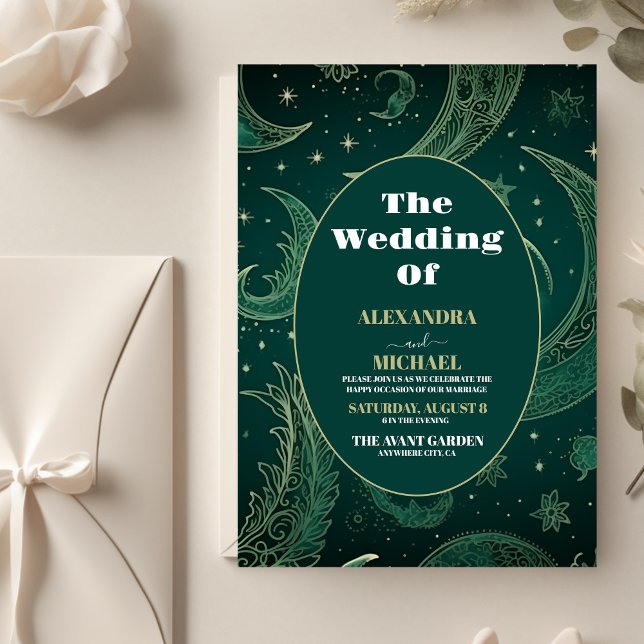 Flyer Orçamento Esmeralda Verde Dourado Casamento Celest (Criador carregado)