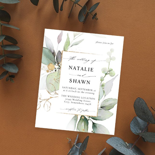 Flyer Orçamento Eucalyptus Brilhante Casamento Verde Dou (Criador carregado)