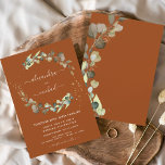 Flyer Orçamento Eucalyptus Burnt Orange Wedings Invtions<br><div class="desc">Traga a beleza da natureza para o seu dia especial com nossos incríveis convites para casamento de eucaliptos. Estes convites apresentam um design de eucalipto exuberante, criando uma atmosfera pacífica e serena para o seu grande dia. E com um preço acessível, você pode ter o convite perfeito sem quebrar o...</div>