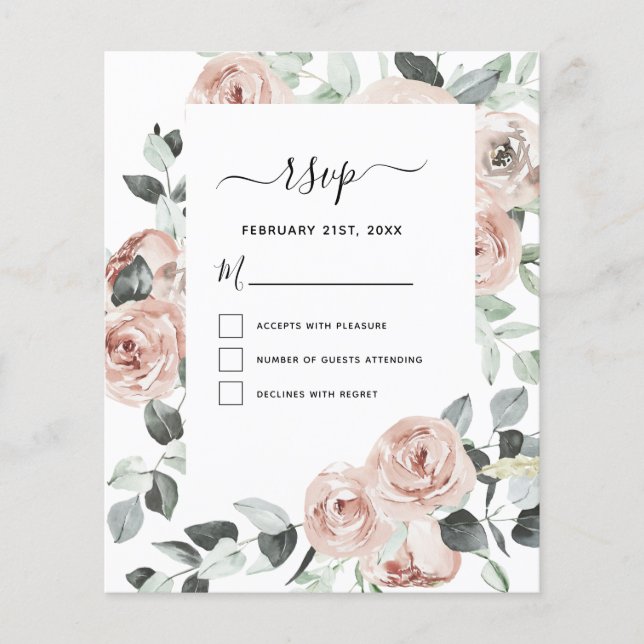 Flyer Orçamento Eucalyptus Floral Greenery Casamento RSV (Frente)